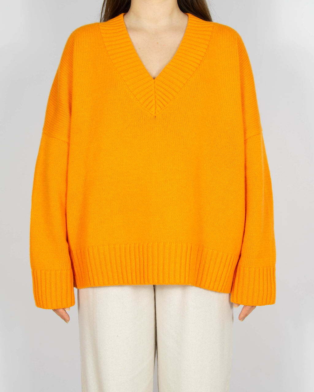 Pomarańczowy wełniany sweter H&M Premium Selection