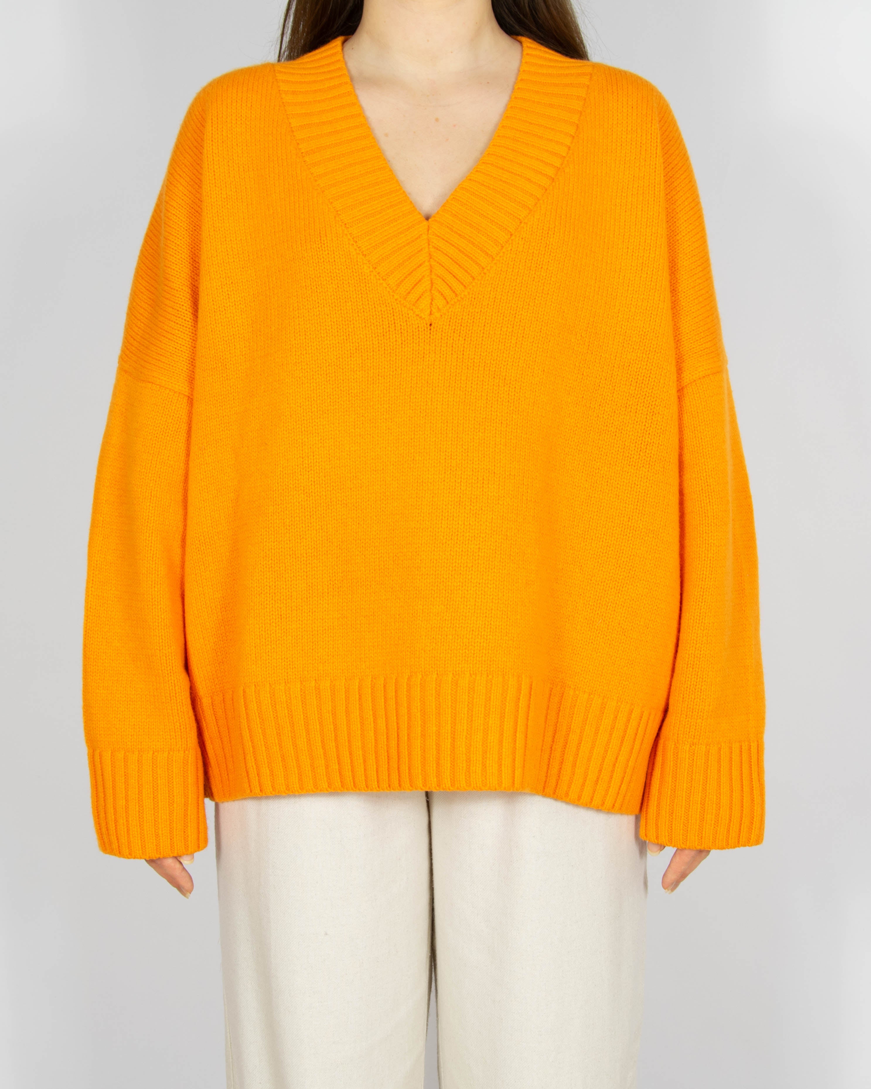 Pomarańczowy wełniany sweter H&M Premium Selection