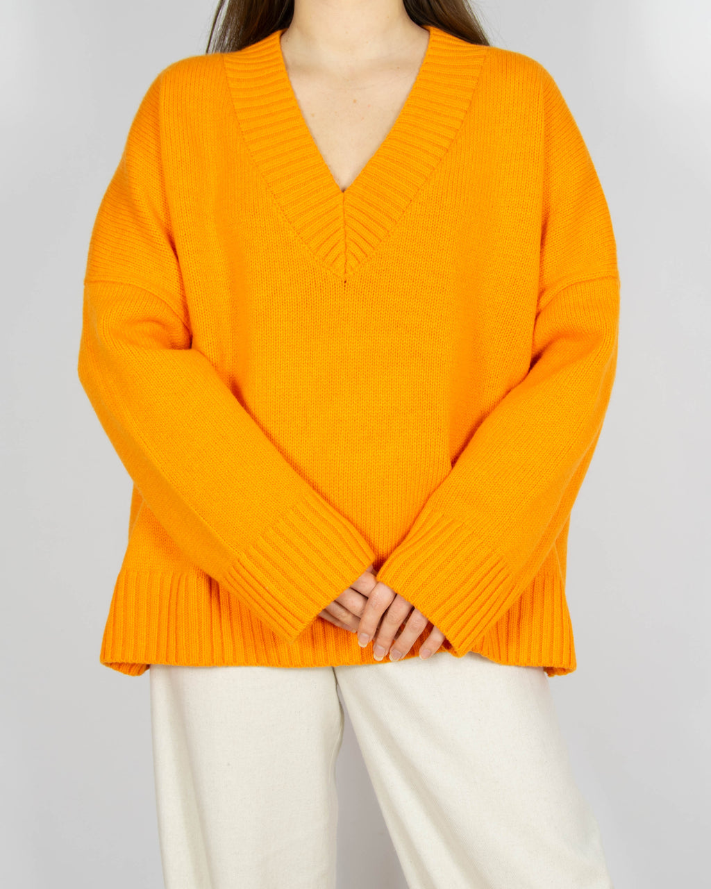 Pomarańczowy wełniany sweter H&M Premium Selection - S/M