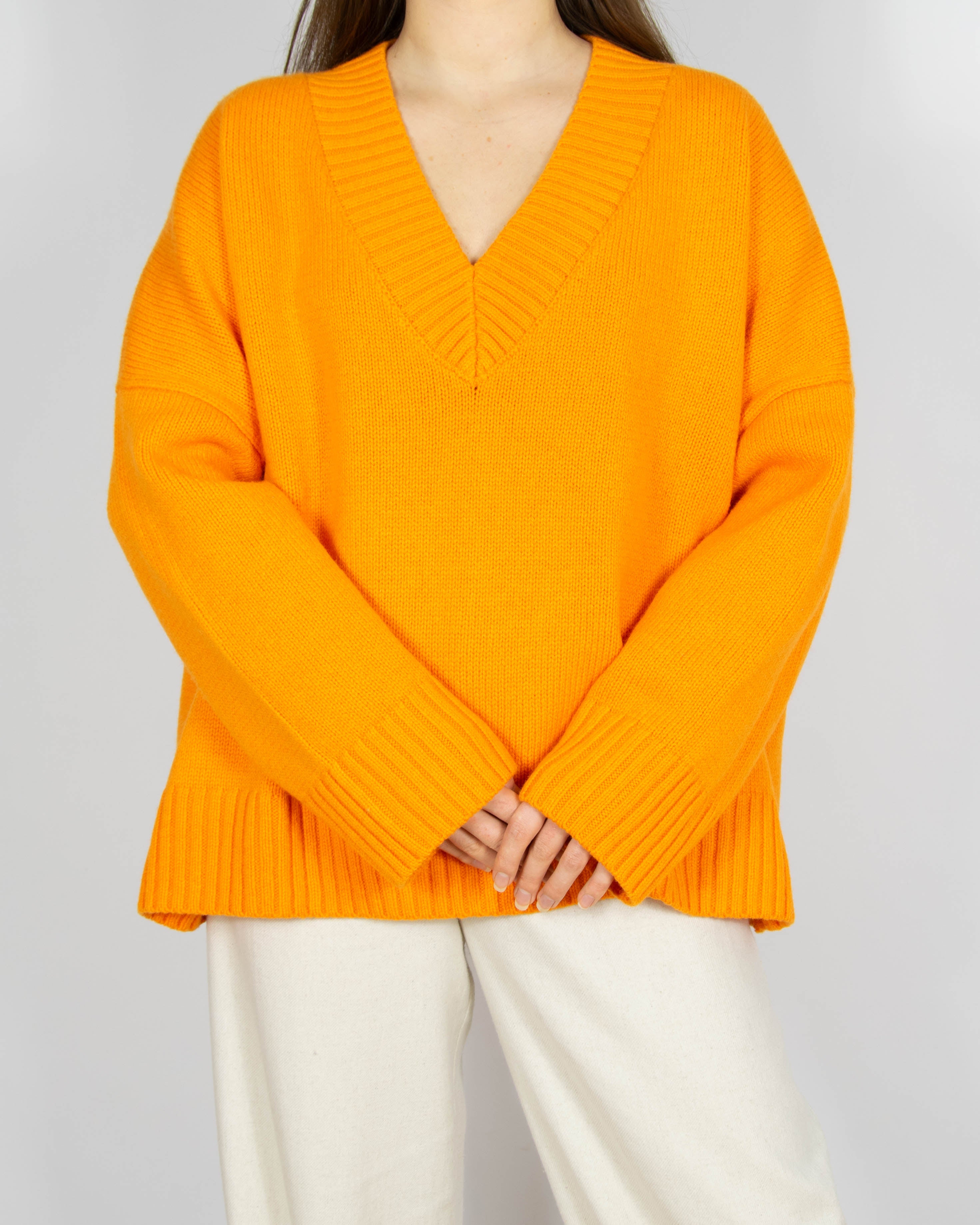 Pomarańczowy wełniany sweter H&M Premium Selection - S/M