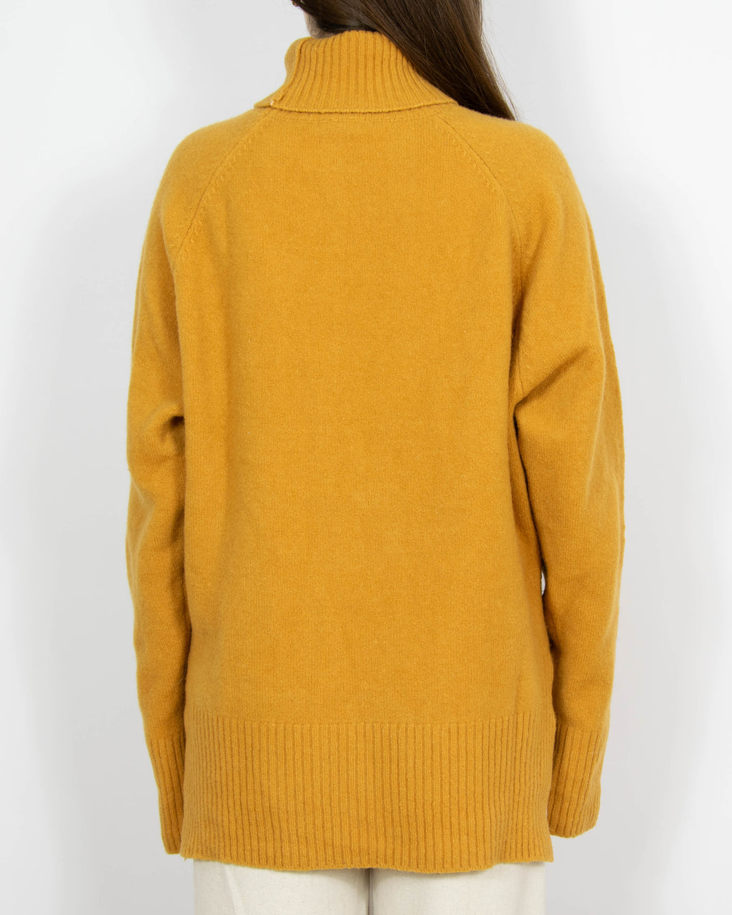 Pomarańczowy wełniany sweter z golfem H&M Premium - S/M