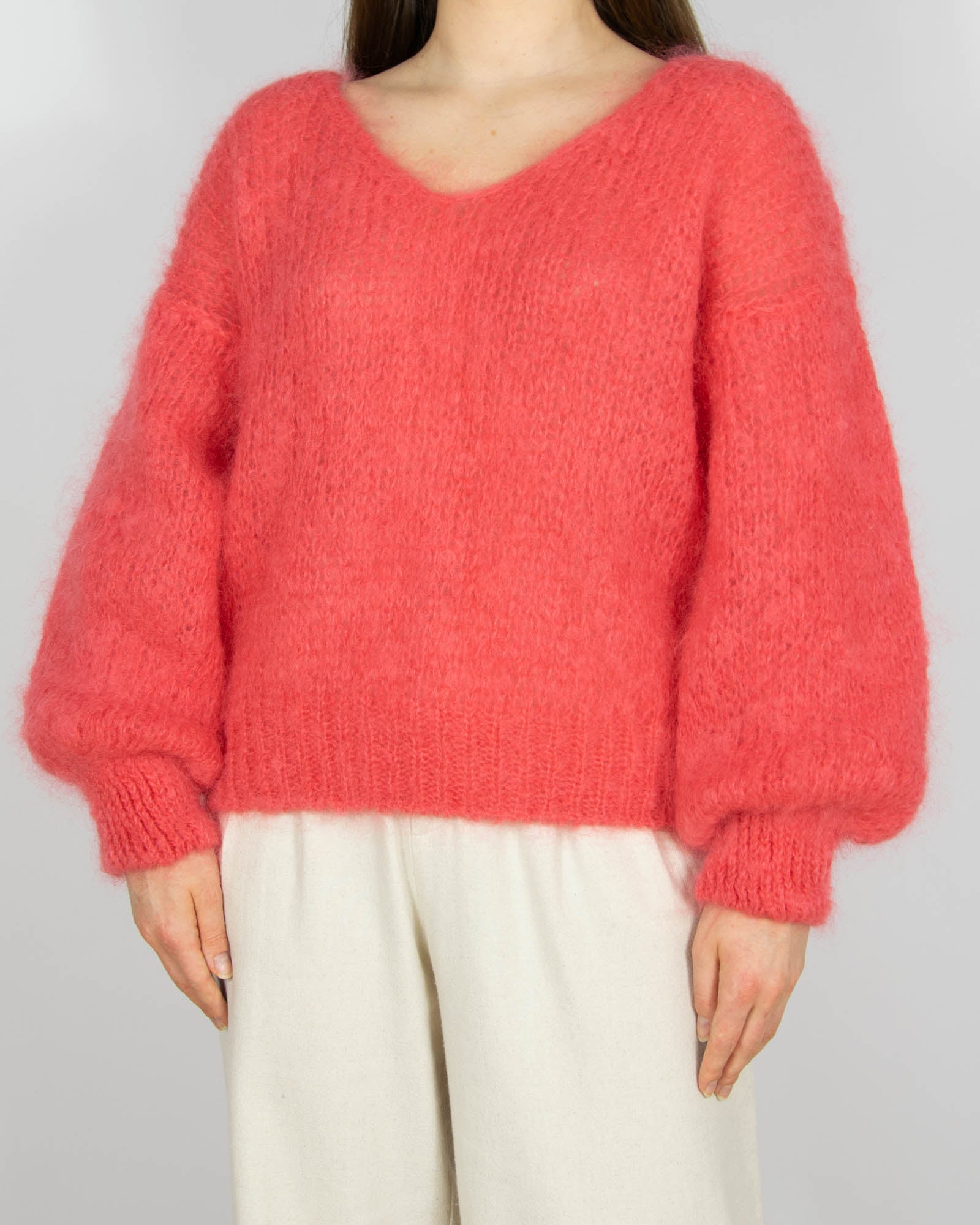 Nowy malinowy moherowy sweter AMERICANDREAMS - S/M