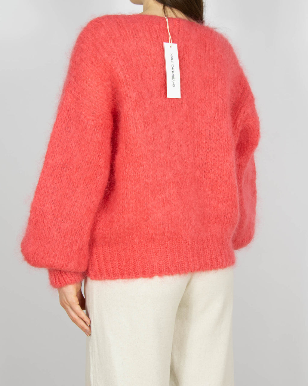 Nowy malinowy moherowy sweter AMERICANDREAMS - S/M