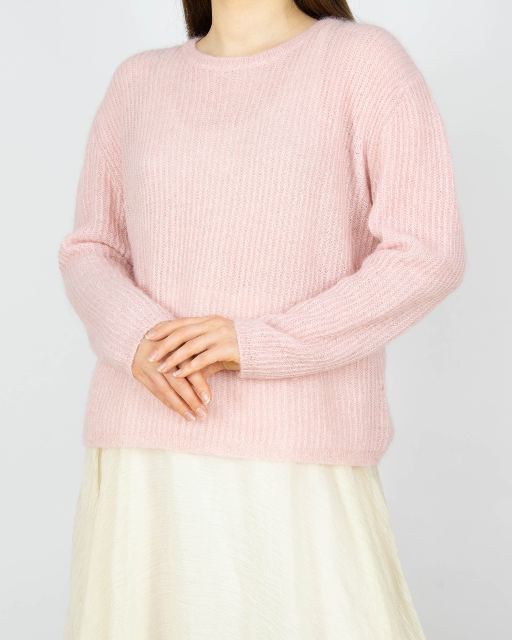 Pastelowy różowy (alpaka + merino) sweter Peter Hahn - M
