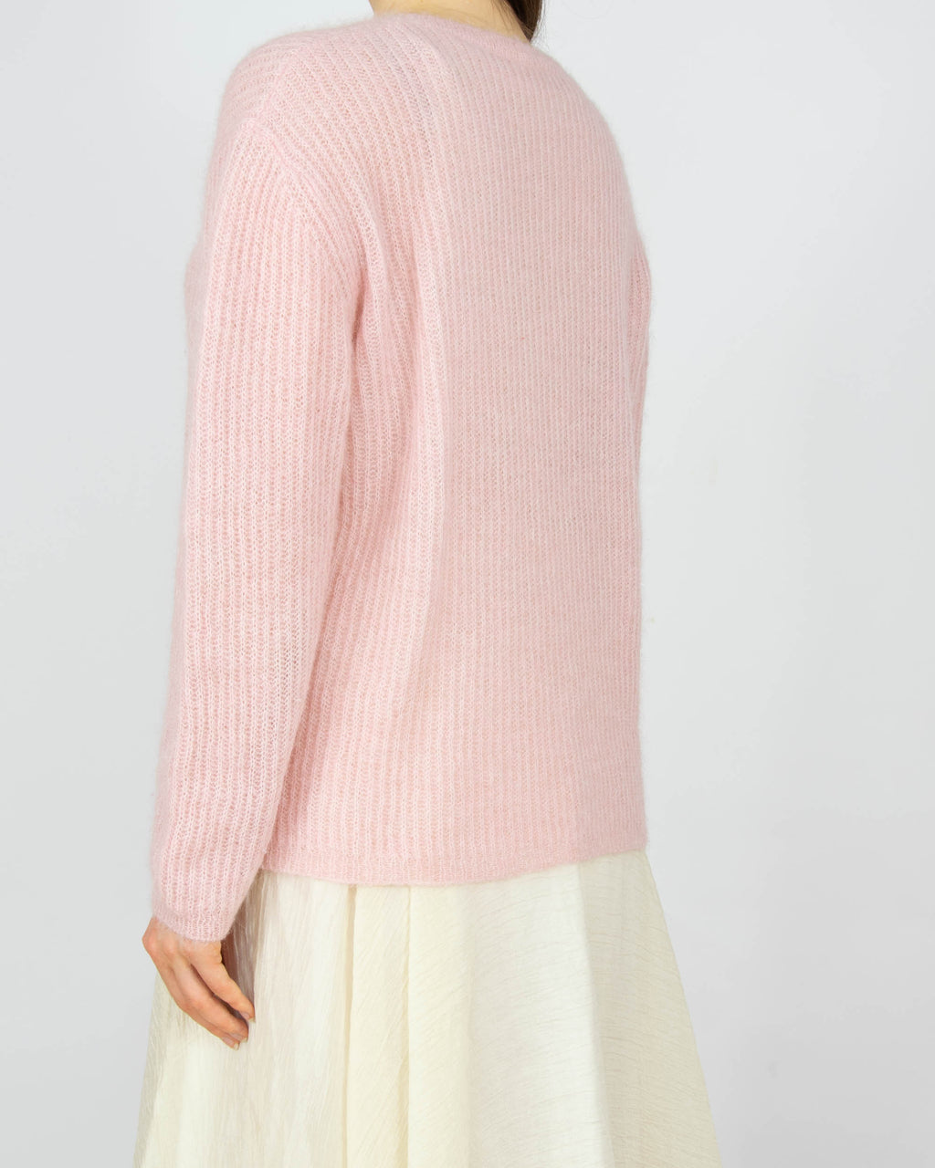 Pastelowy różowy (alpaka + merino) sweter Peter Hahn - M