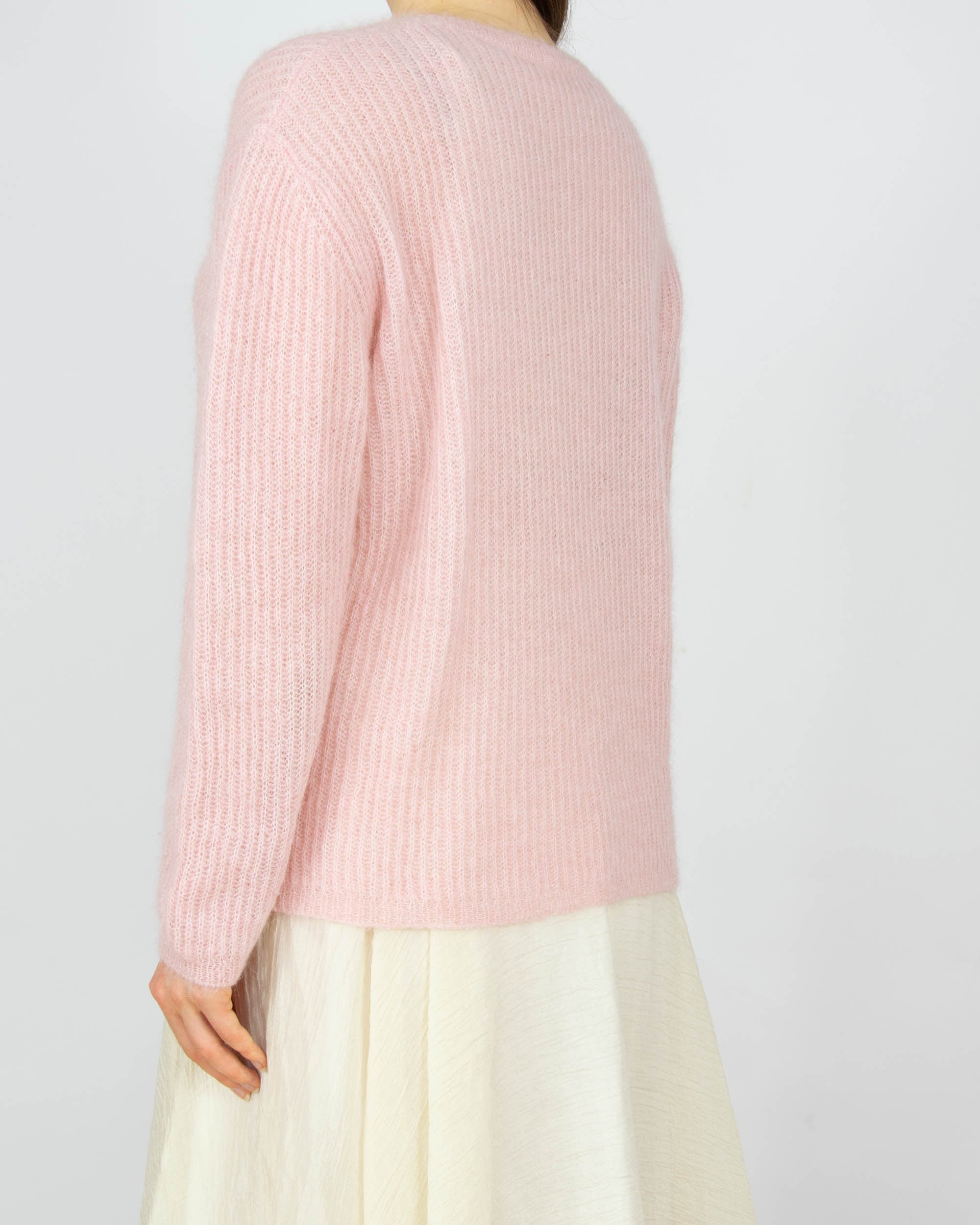 Pastelowy różowy (alpaka + merino) sweter Peter Hahn - M