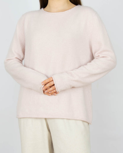 Pudrowy różowy kaszmirowy sweter ALLUDE - L/XL