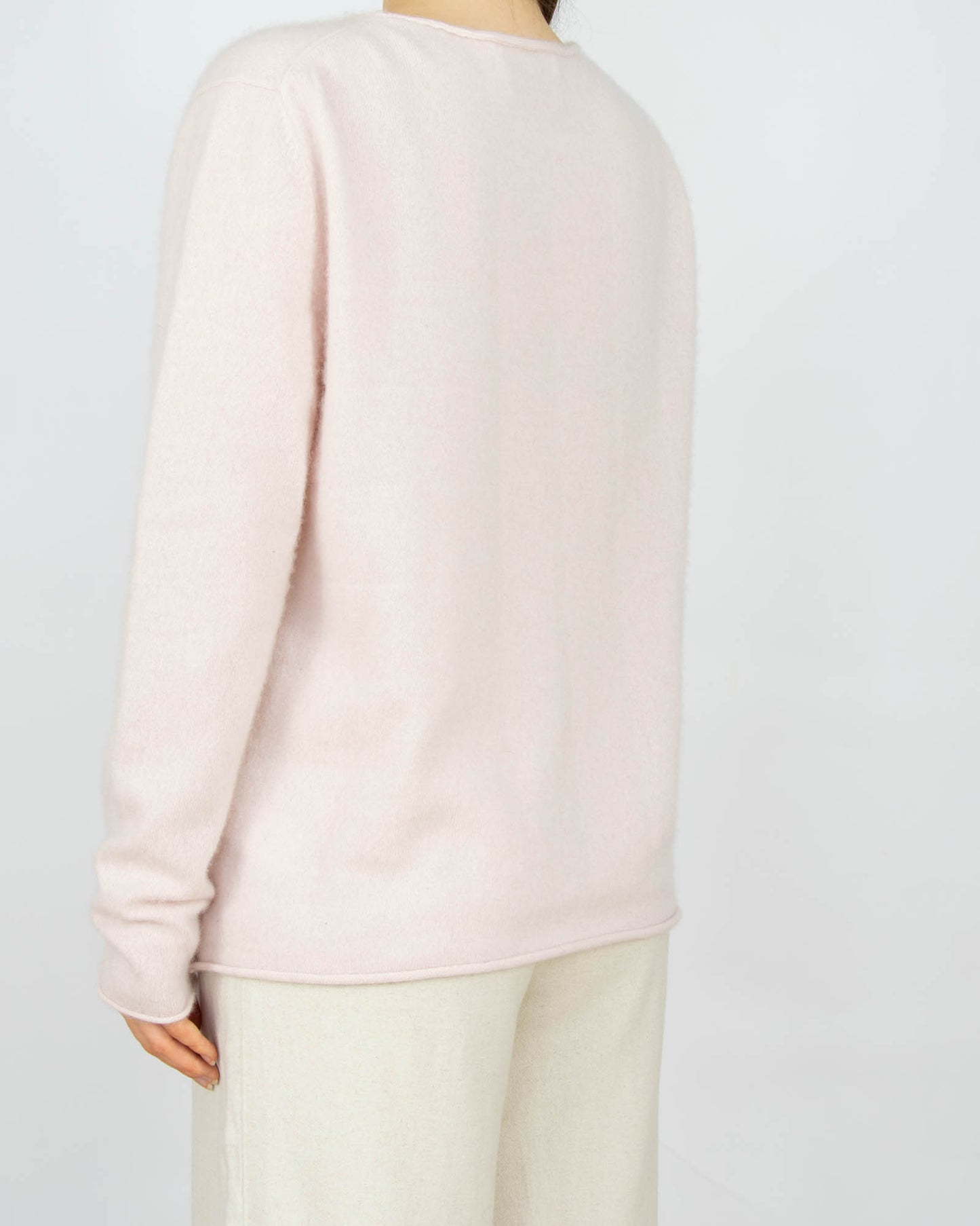 Pudrowy różowy kaszmirowy sweter ALLUDE - L/XL