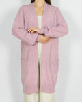 Pastelowy różowy wełniany (wełna + moher) kardigan Donna - M/L