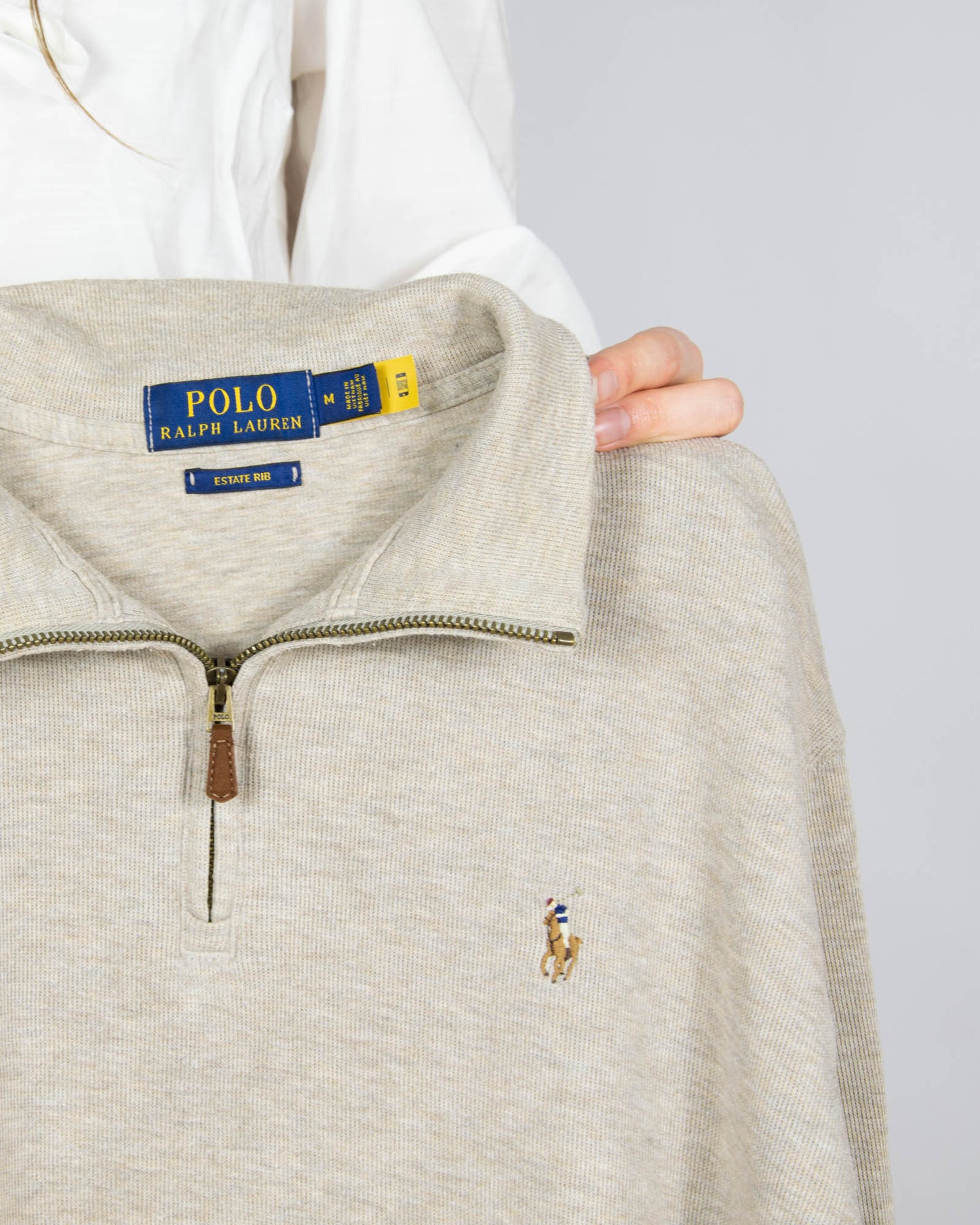 Beżowa bawełniana rozpinana bluza - M