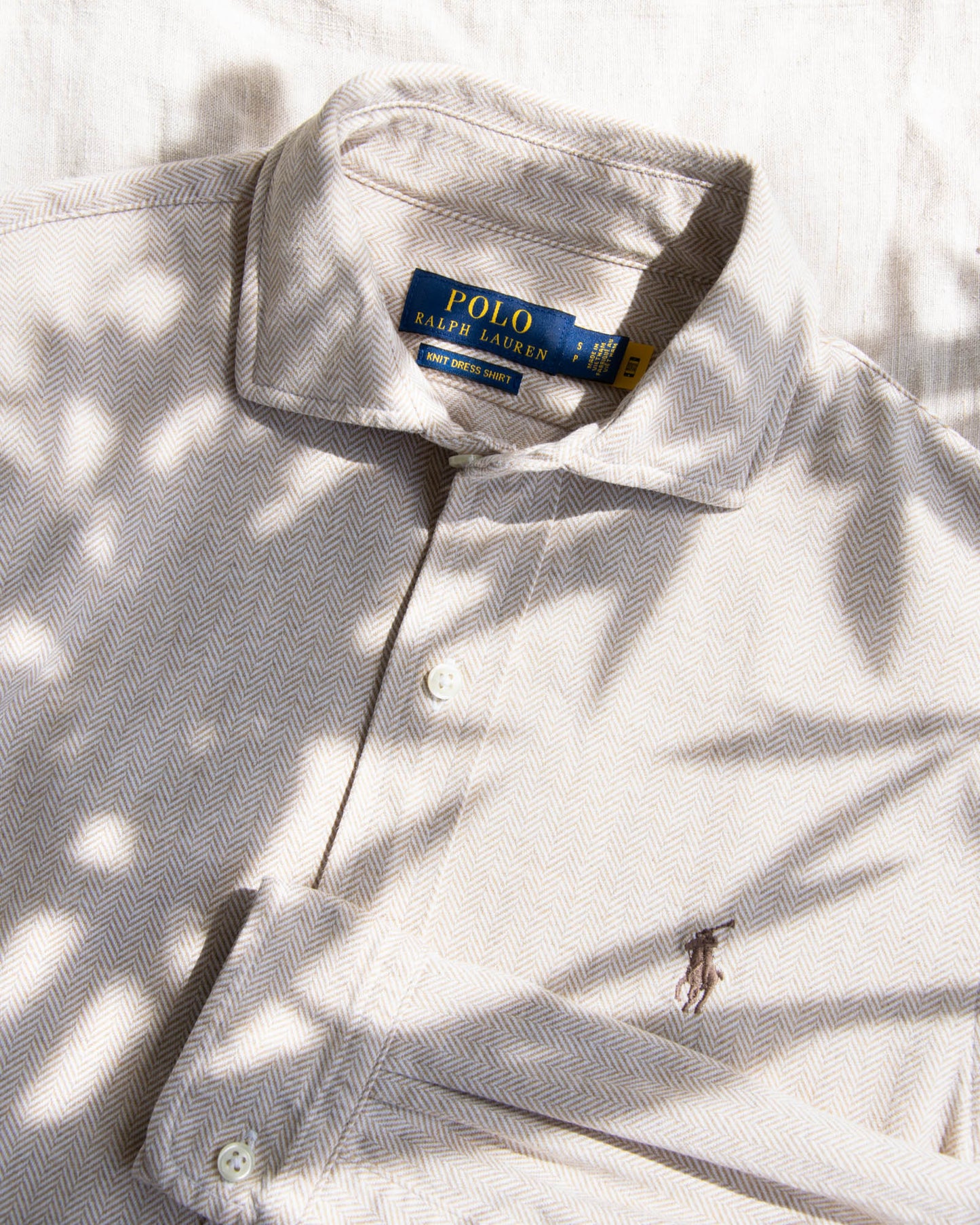 Beżowa bawełniana koszula Ralph Lauren - S