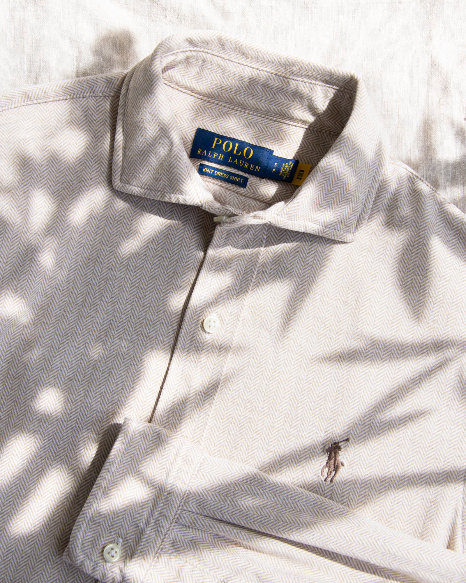 Beżowa bawełniana koszula Ralph Lauren - S