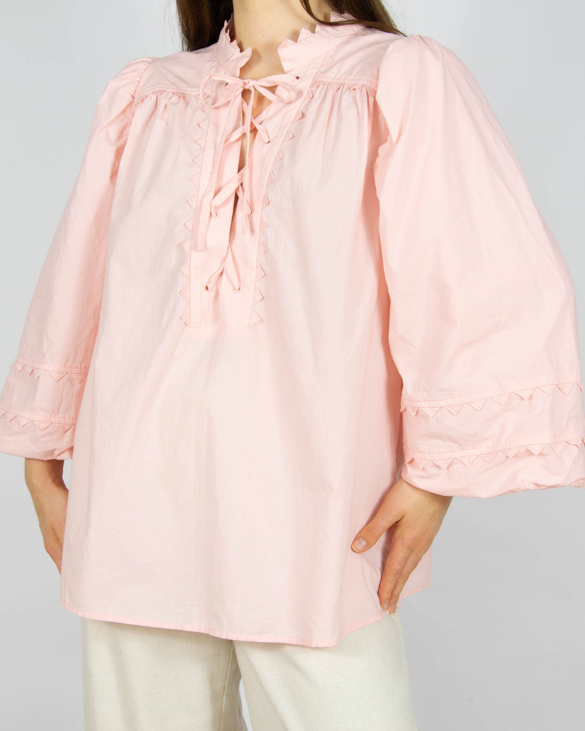 Pastelowa różowa bawełniana (organic) bluzka MUNTHE