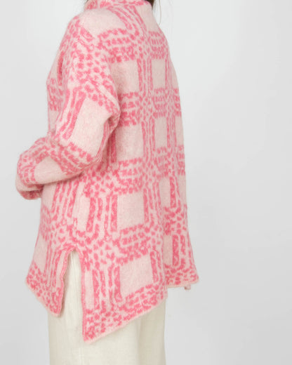 Różowy (baby alpaka + pure new wool) sweter RAH Oslo - S
