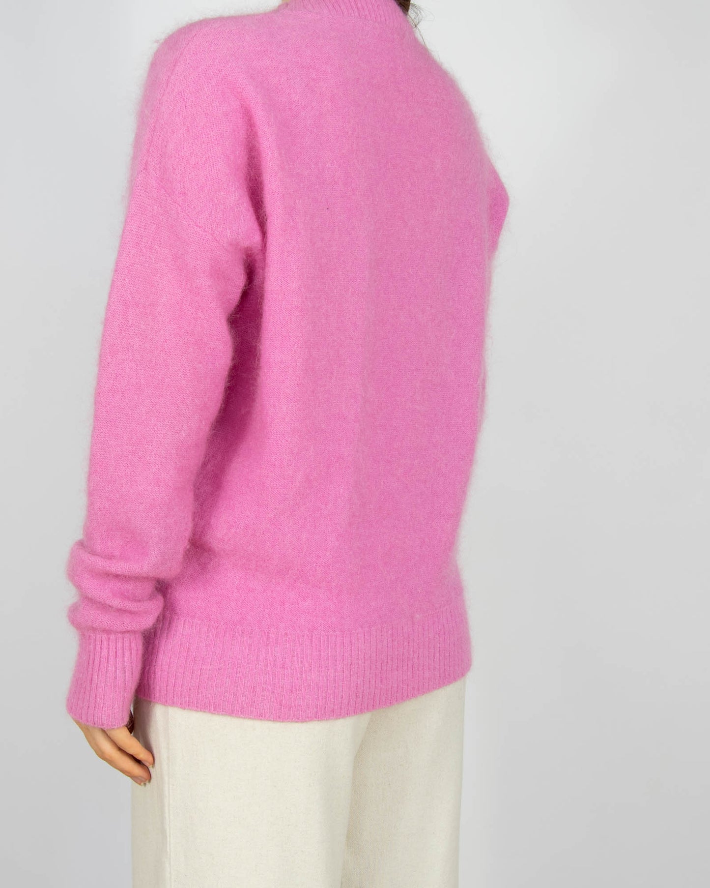 Różowy (moher + wełna) sweter JEAN PAUL - M