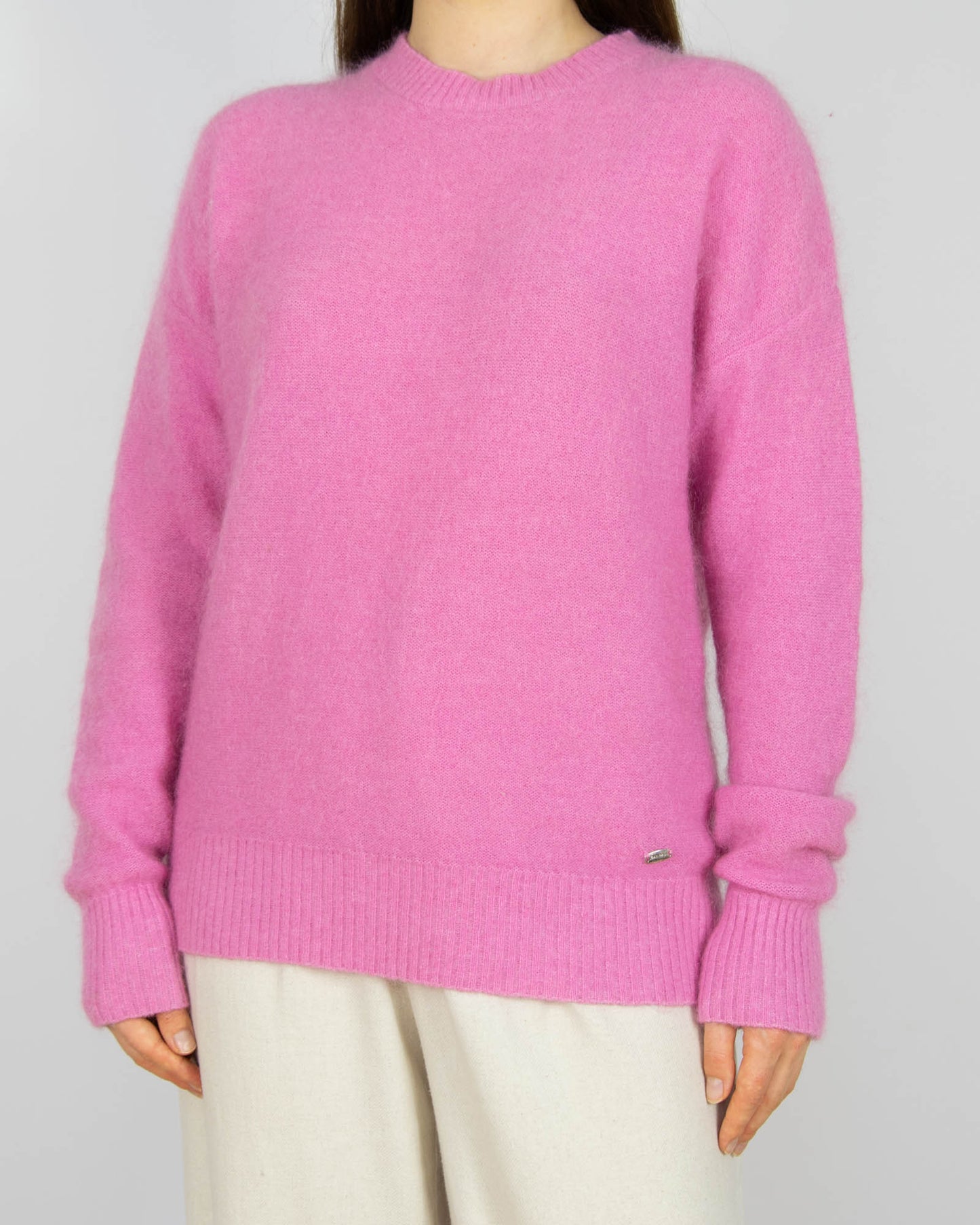 Różowy (moher + wełna) sweter JEAN PAUL