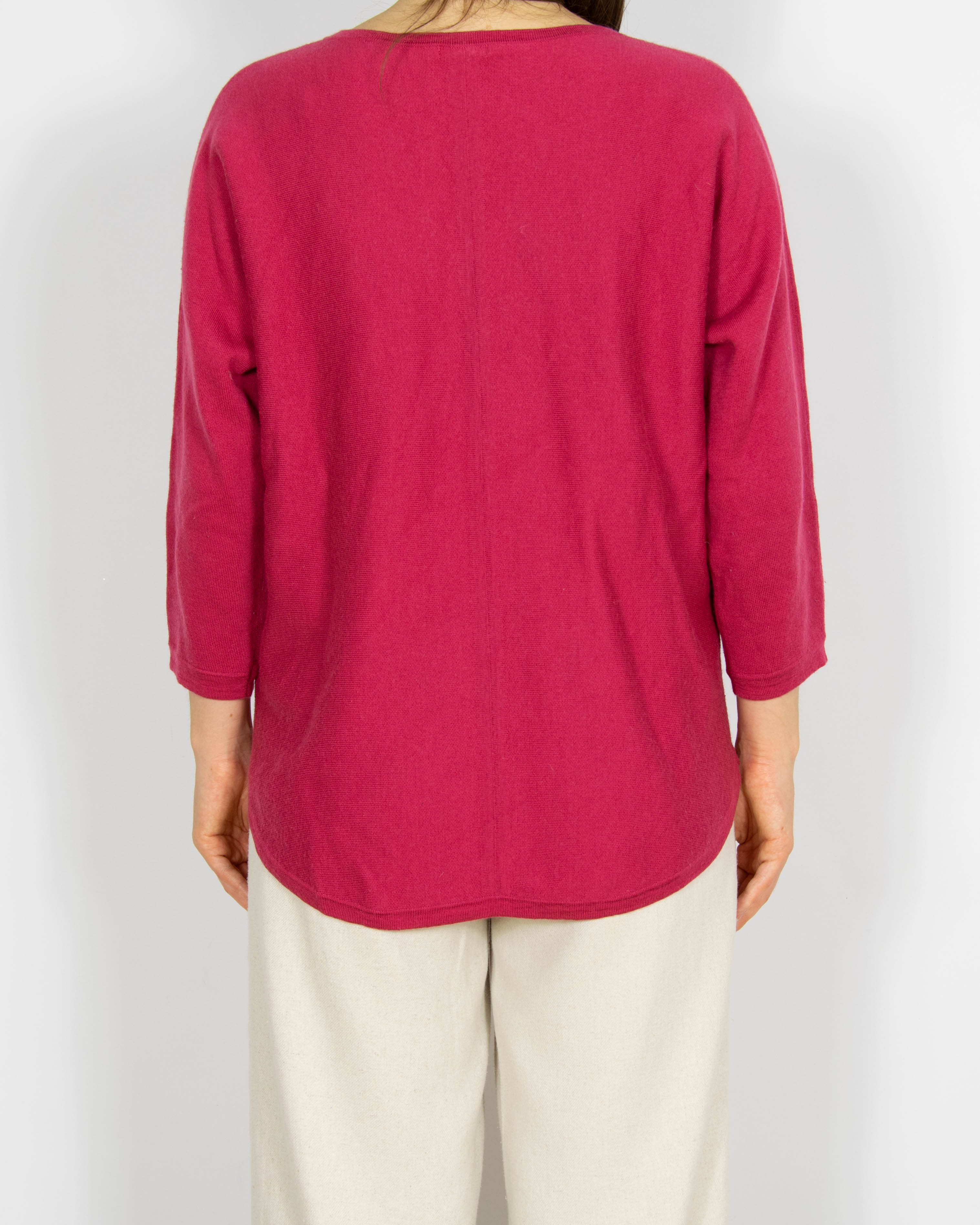 Różowy fuksjowy wełniany sweter Jigsaw - M