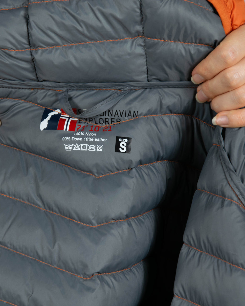 Pomarańczowa lekka kurtka puchowa Scandinavian Explorer - S