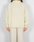 Śmietankowy moherowy sweter Handmade - M/L