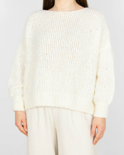 Śmietankowy (alpaka + merino) sweter American Vintage - S