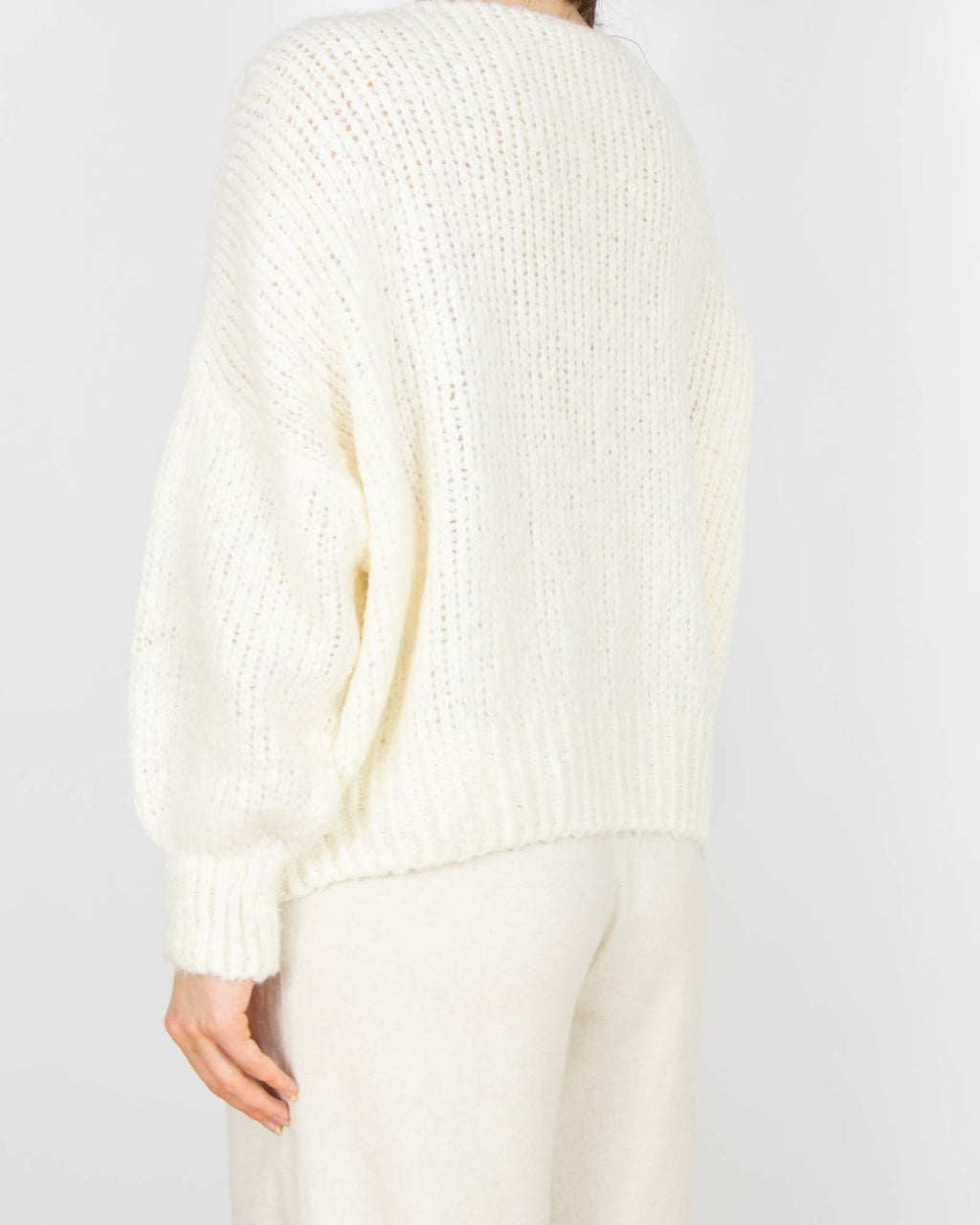 Śmietankowy (alpaka + merino) sweter American Vintage - S