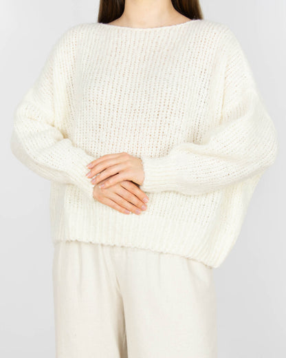 Śmietankowy (alpaka + merino) sweter American Vintage