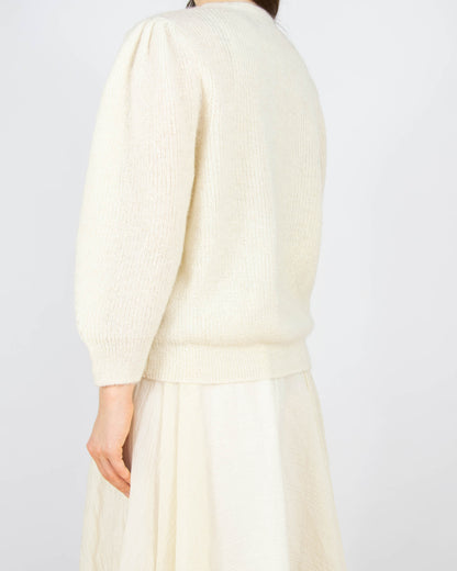 Śmietankowy (alpaka + wełna) kardigan SOAKED - L