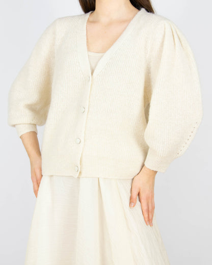 Śmietankowy (alpaka + wełna) kardigan SOAKED