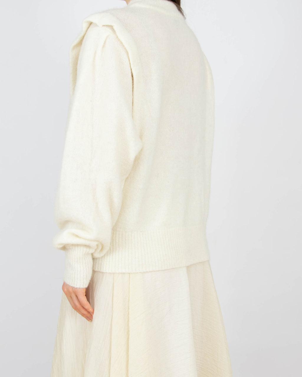 Śmietankowy (alpaka + wełna) sweter Cubus - L/XL