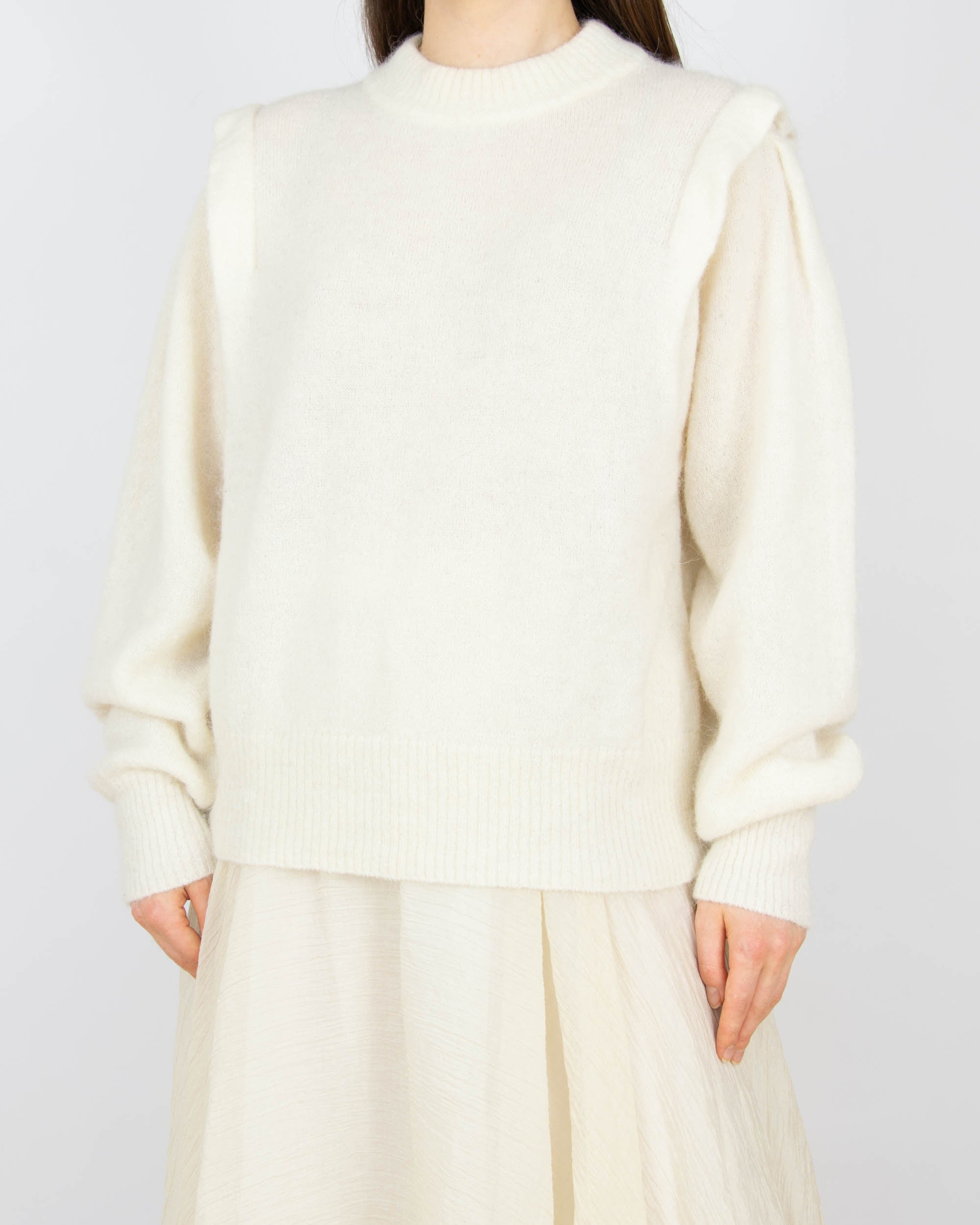 Śmietankowy (alpaka + wełna) sweter Cubus - L/XL