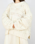 Śmietankowy (alpaka) sweter handmade
