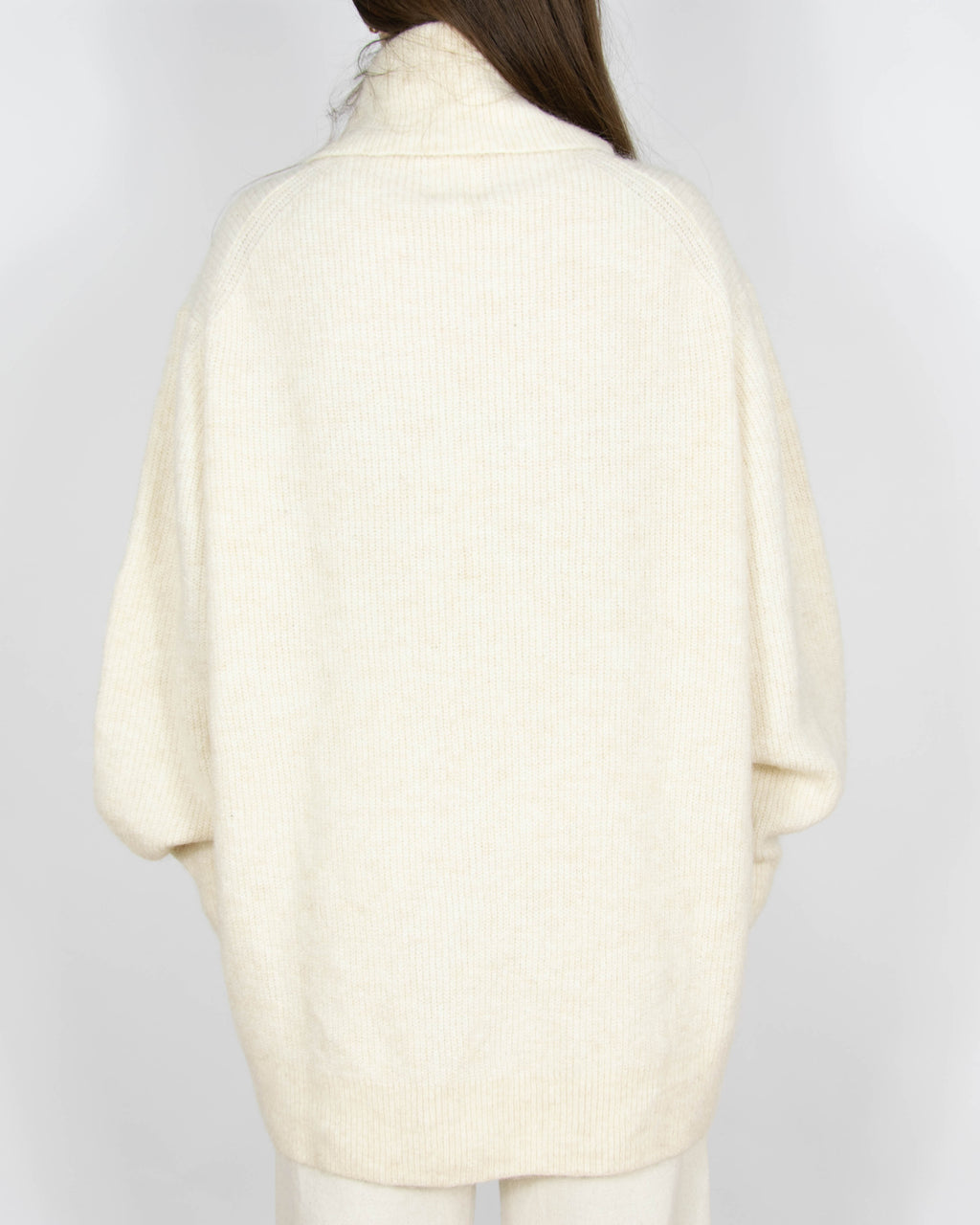 Nowy kremowy wełniany (wełna + alpaka) sweter H&M Premium - L