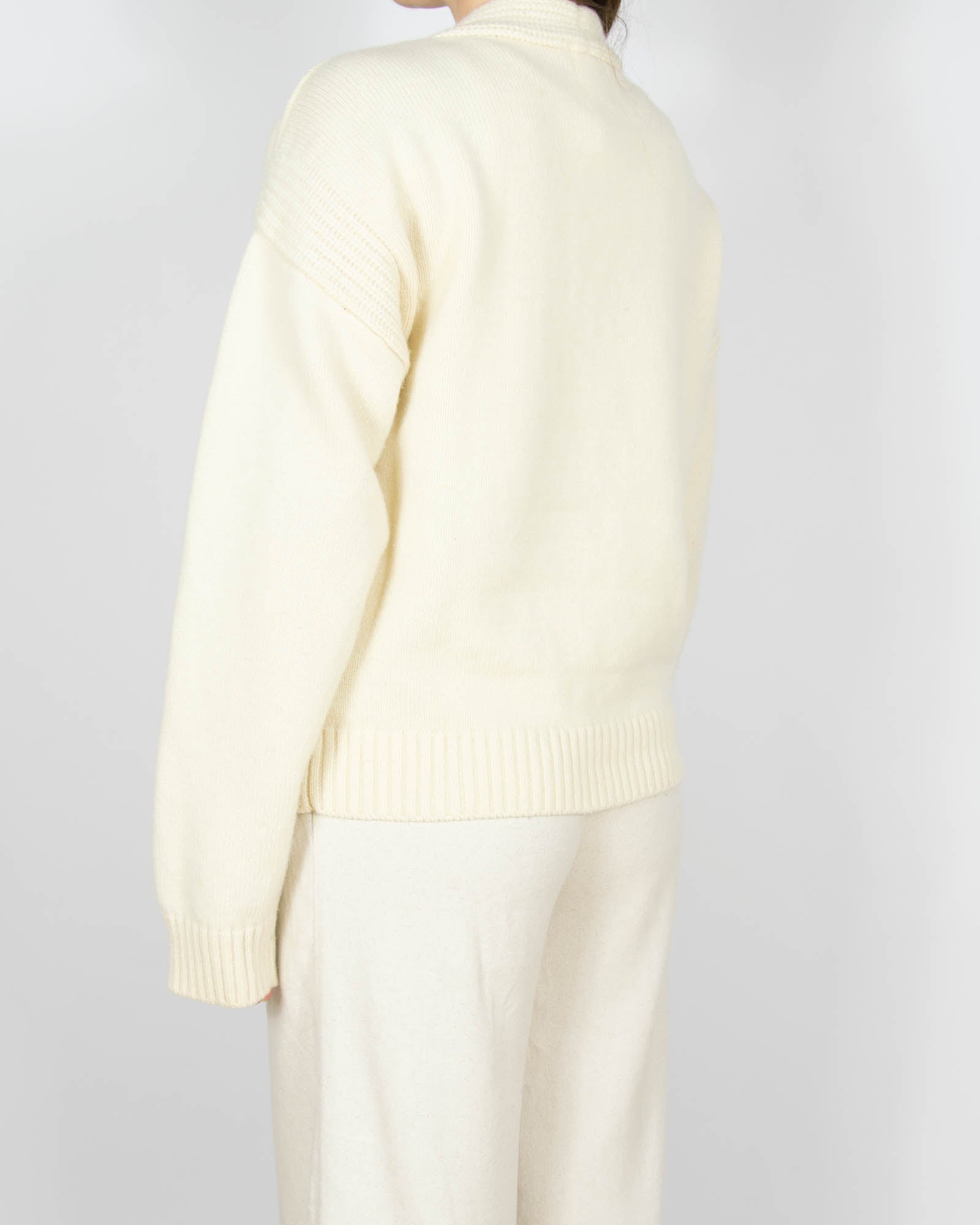 Kremowy wełniany kardigan H&M Premium - S