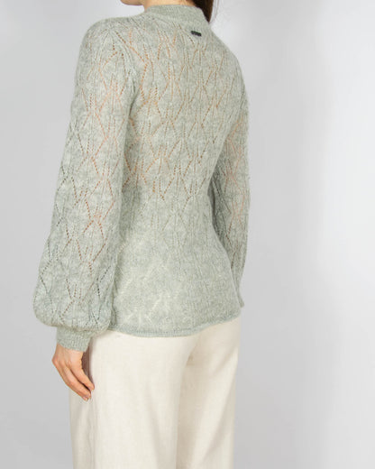 Szałwiowy (wełna + moher) sweter Urban Pioneers - S