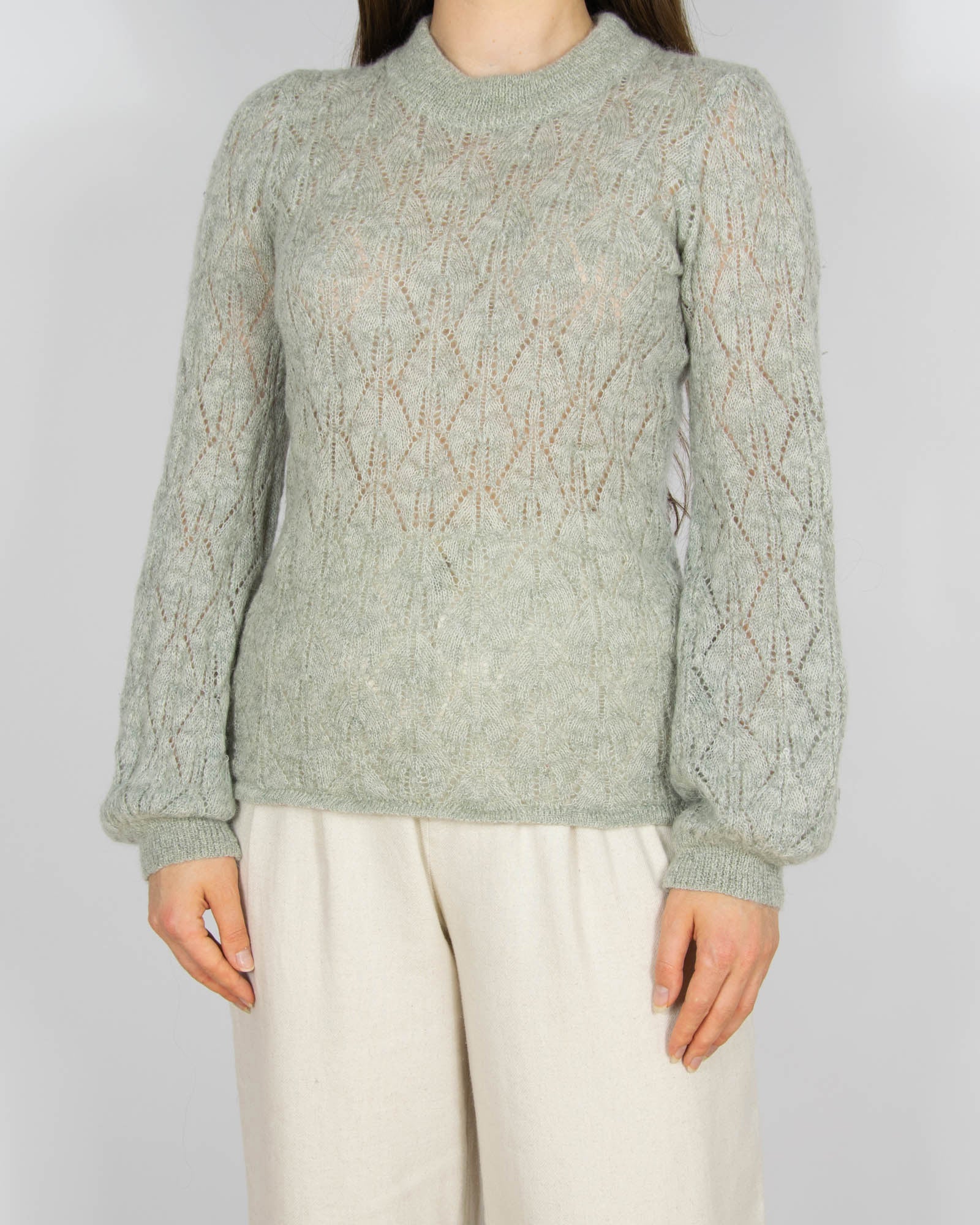 Szałwiowy (wełna + moher) sweter Urban Pioneers