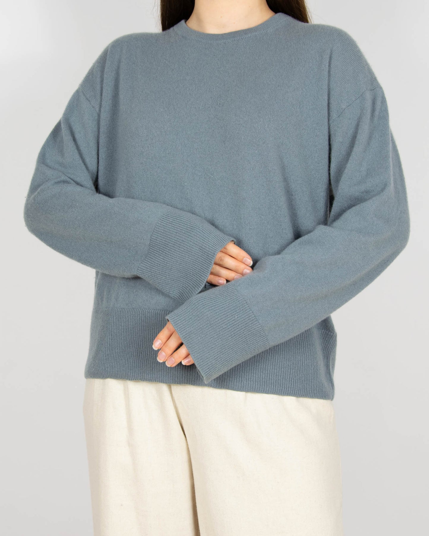 Niebieskoszary kaszmirowy sweter H&M Premium - S