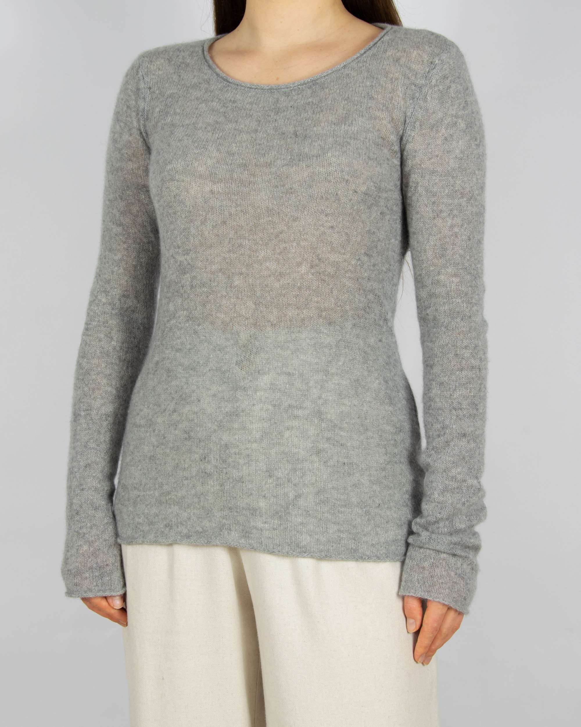 Szary kaszmirowy sweter Hallhuber