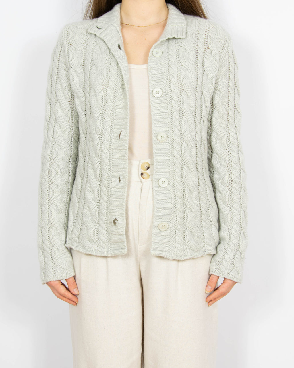 Szary gruby kaszmirowy karigan Gerts Oslo Cashmere - S