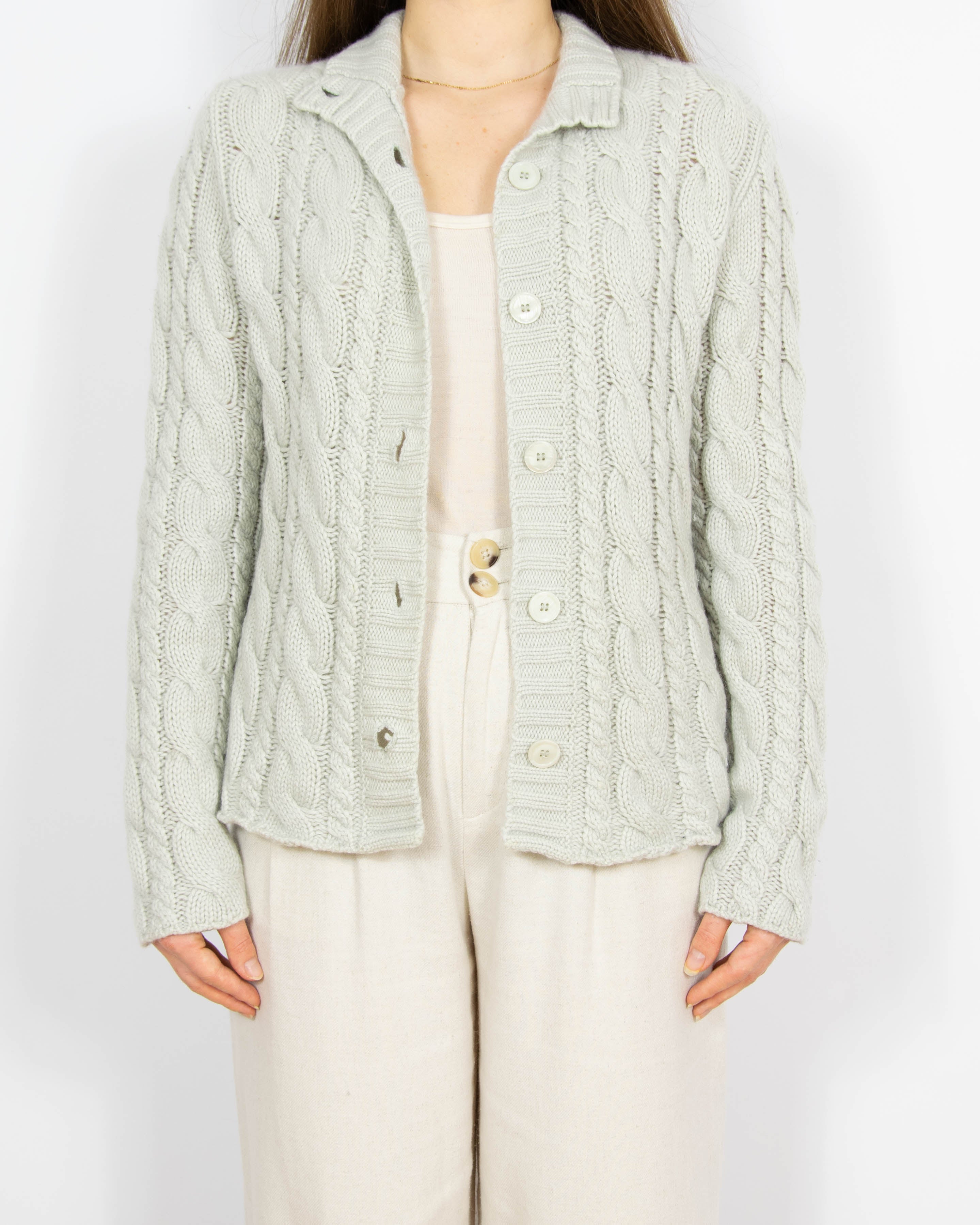 Szary gruby kaszmirowy karigan Gerts Oslo Cashmere - S