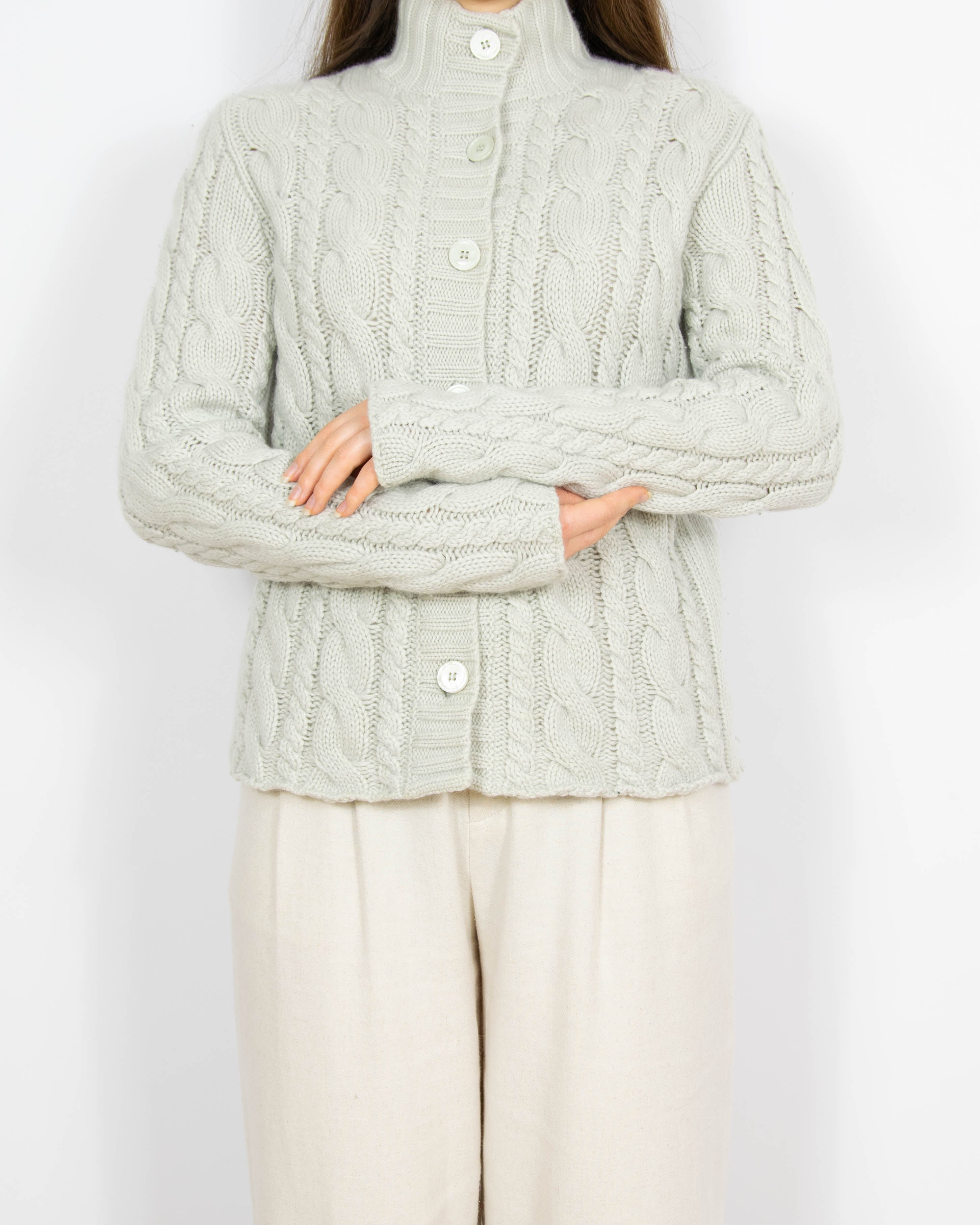 Szary gruby kaszmirowy karigan Gerts Oslo Cashmere - S