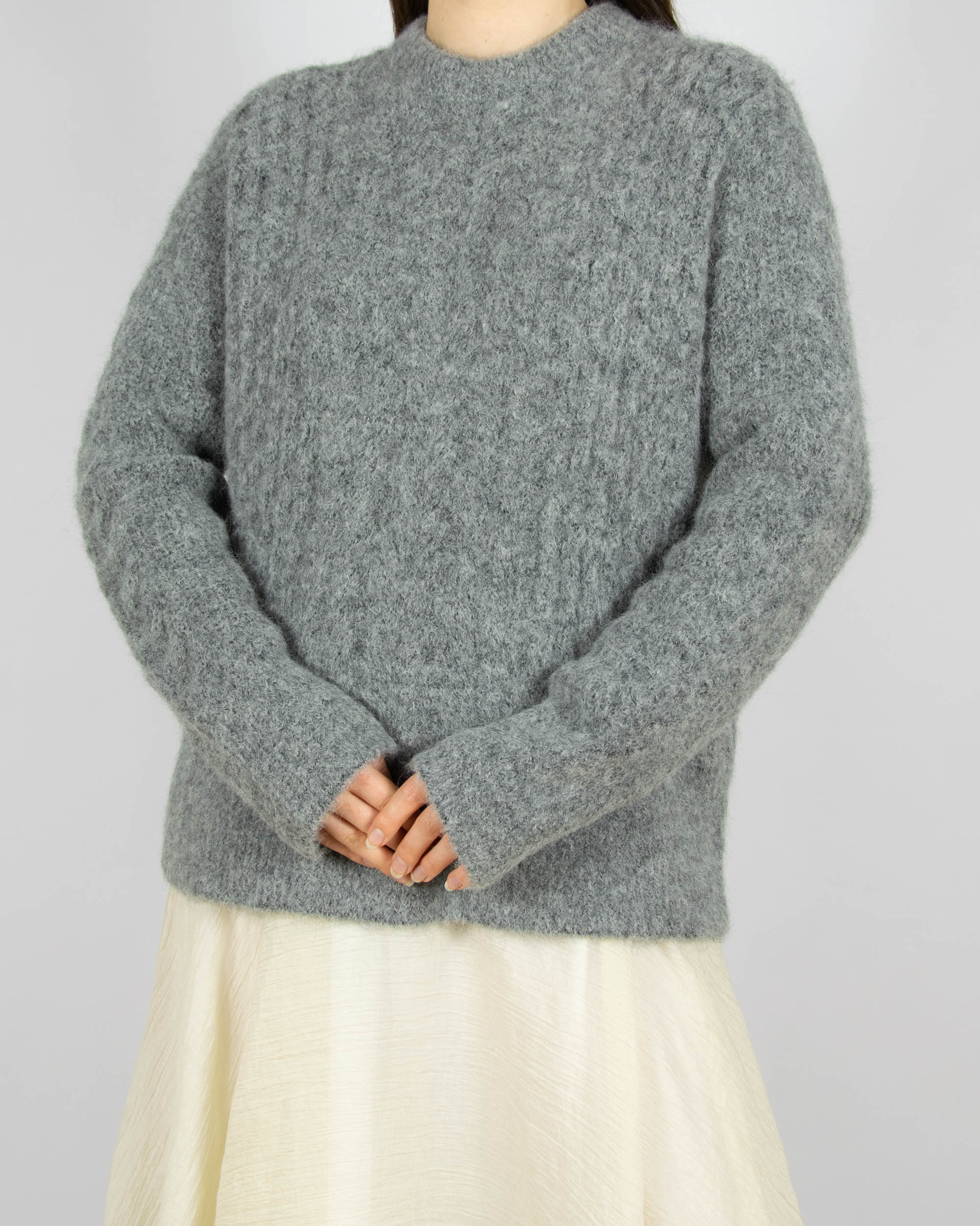 Szary (superfine alpaka) sweter PROJECT AJ117