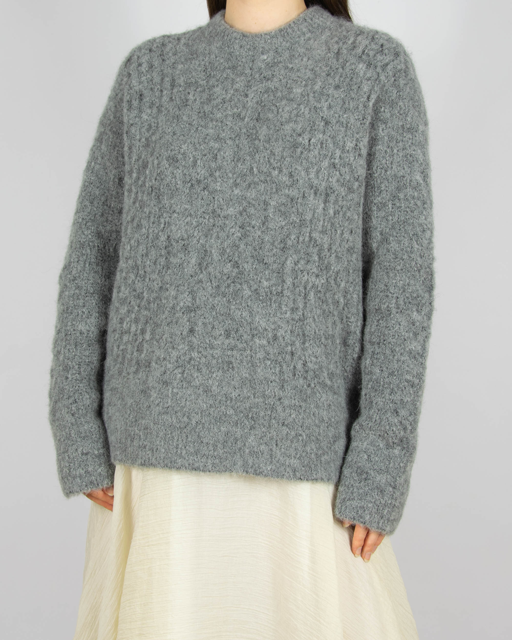 Szary (superfine alpaka) sweter PROJECT AJ117 - M