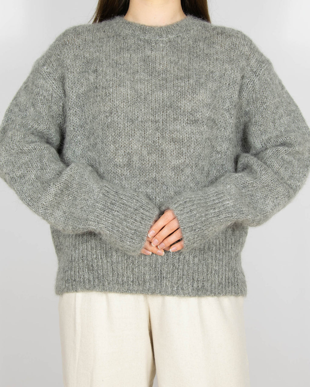 Szary (wełna + alpaka) sweter H&M Premium - S/M