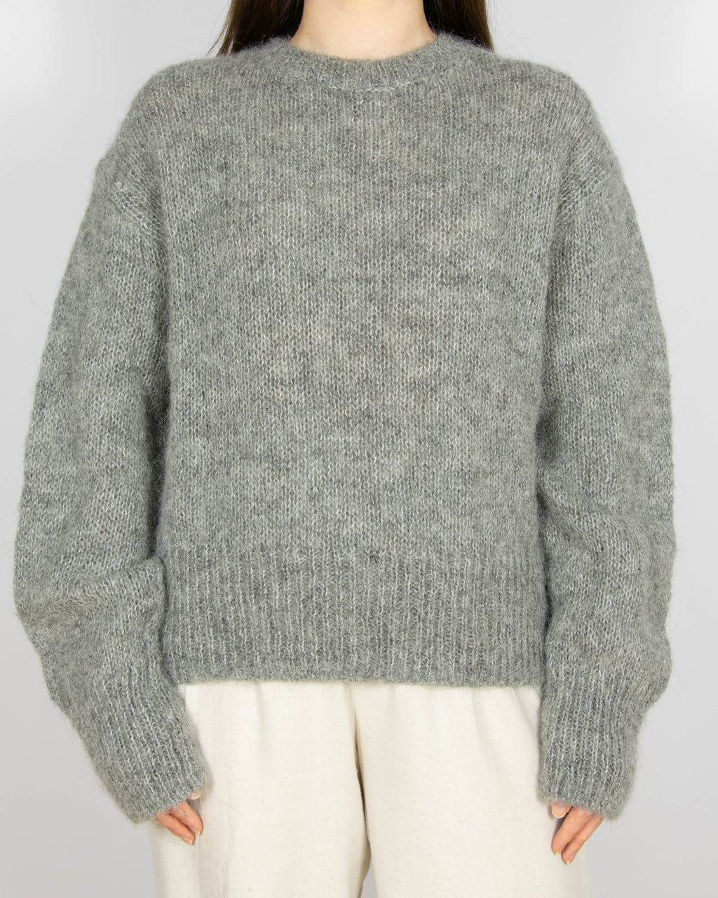 Szary (wełna + alpaka) sweter H&M Premium - S/M