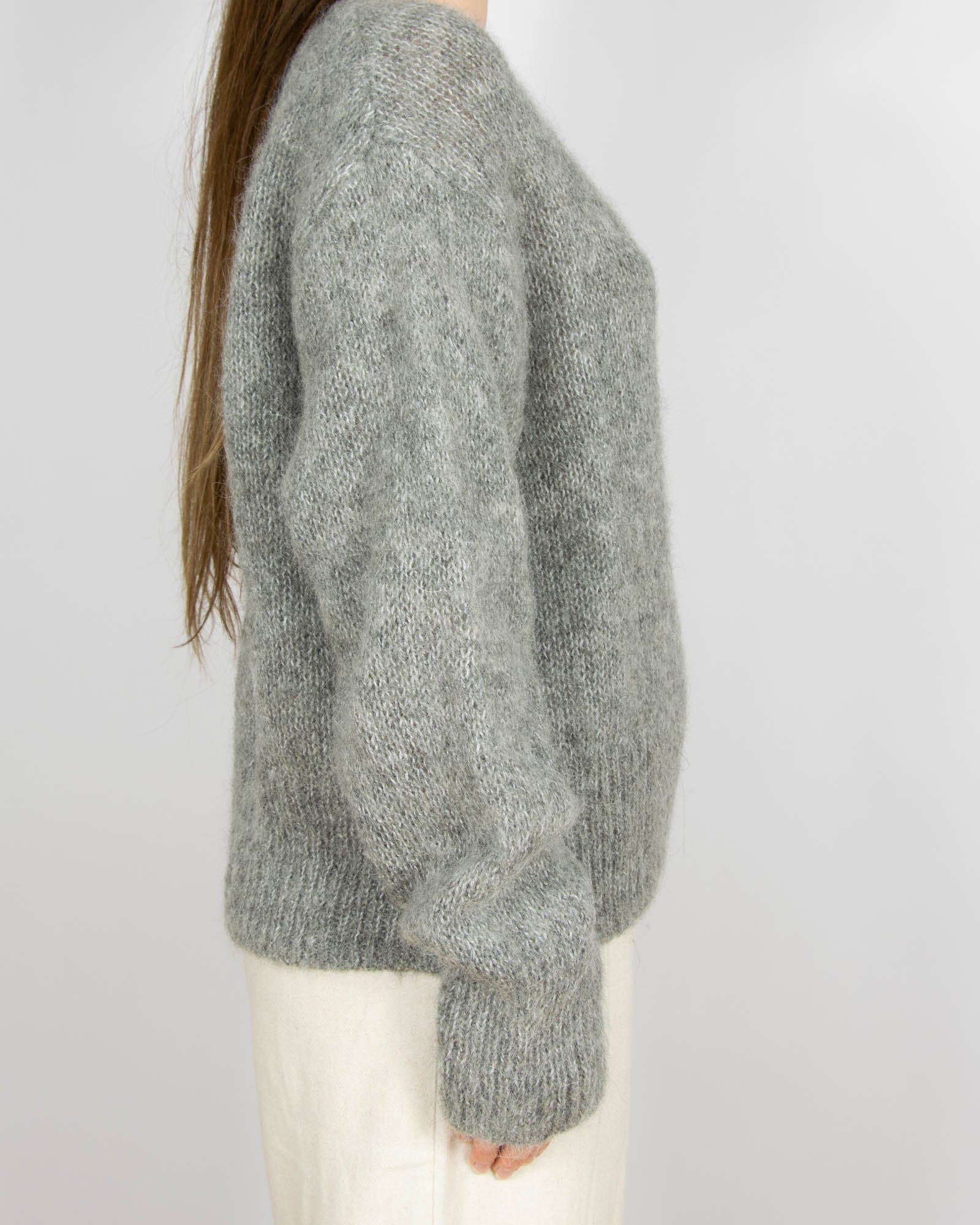 Szary (wełna + alpaka) sweter H&M Premium - S/M