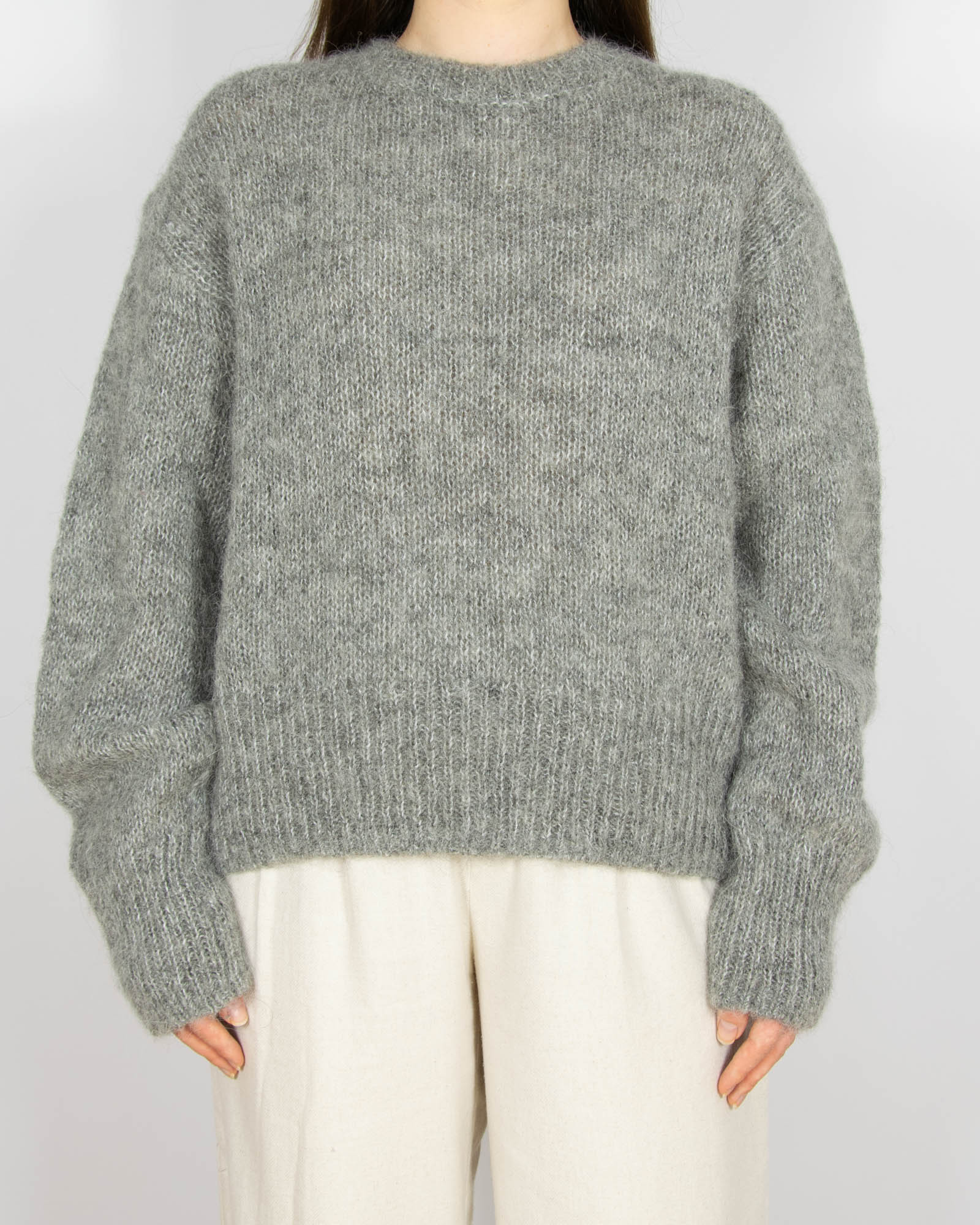 Szary (wełna + alpaka) sweter H&M Premium