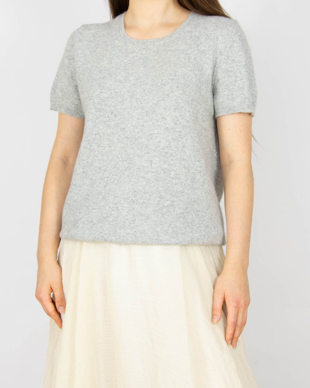 Jasnoszara (wełna + angora) sweter United Colors of Benetton