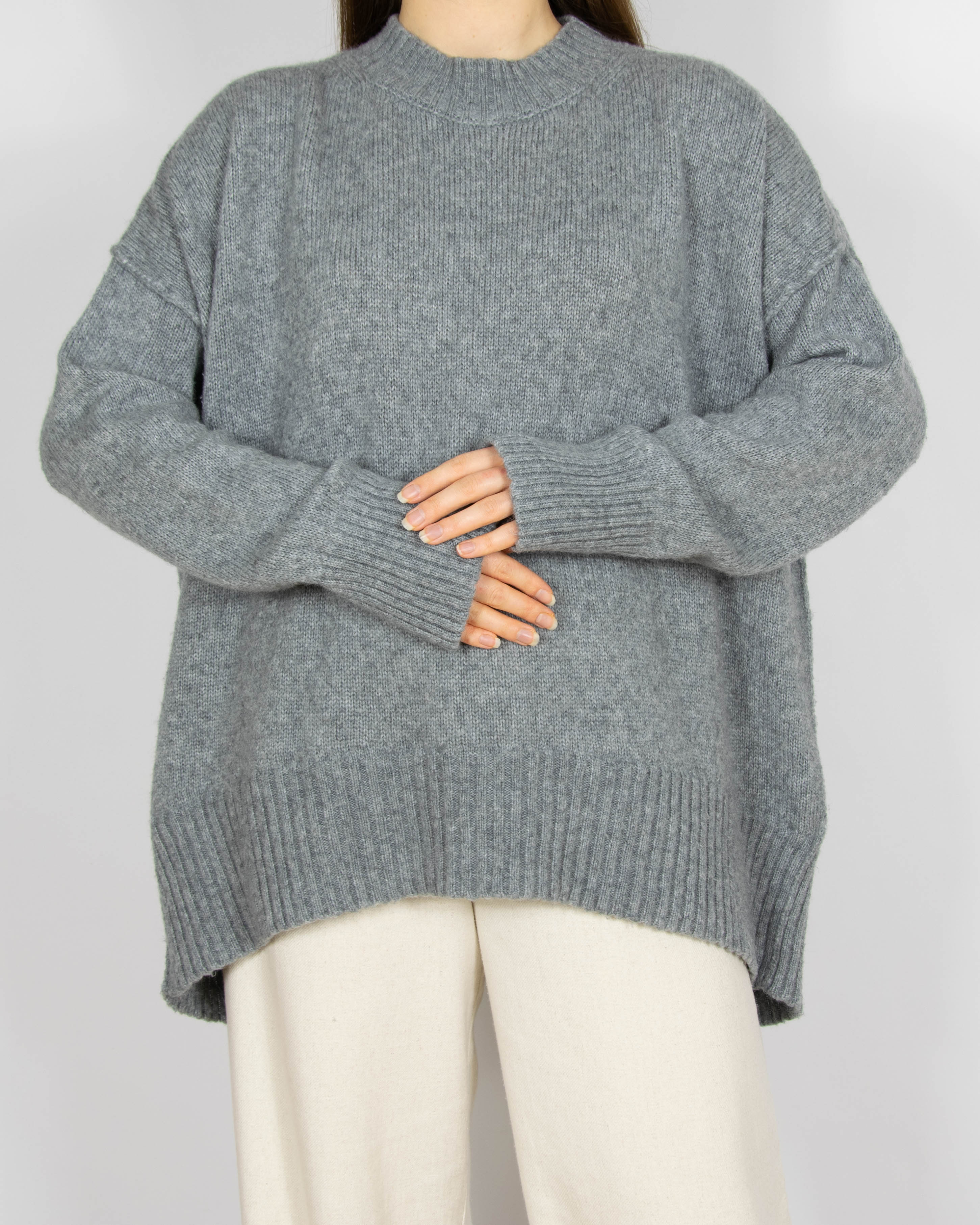 Szary wełniany (merino) sweter Day Birger and Mikkelsen