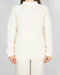 Śmietankowy wełniany (Merino Extra Fine) sweter MAERZ - M