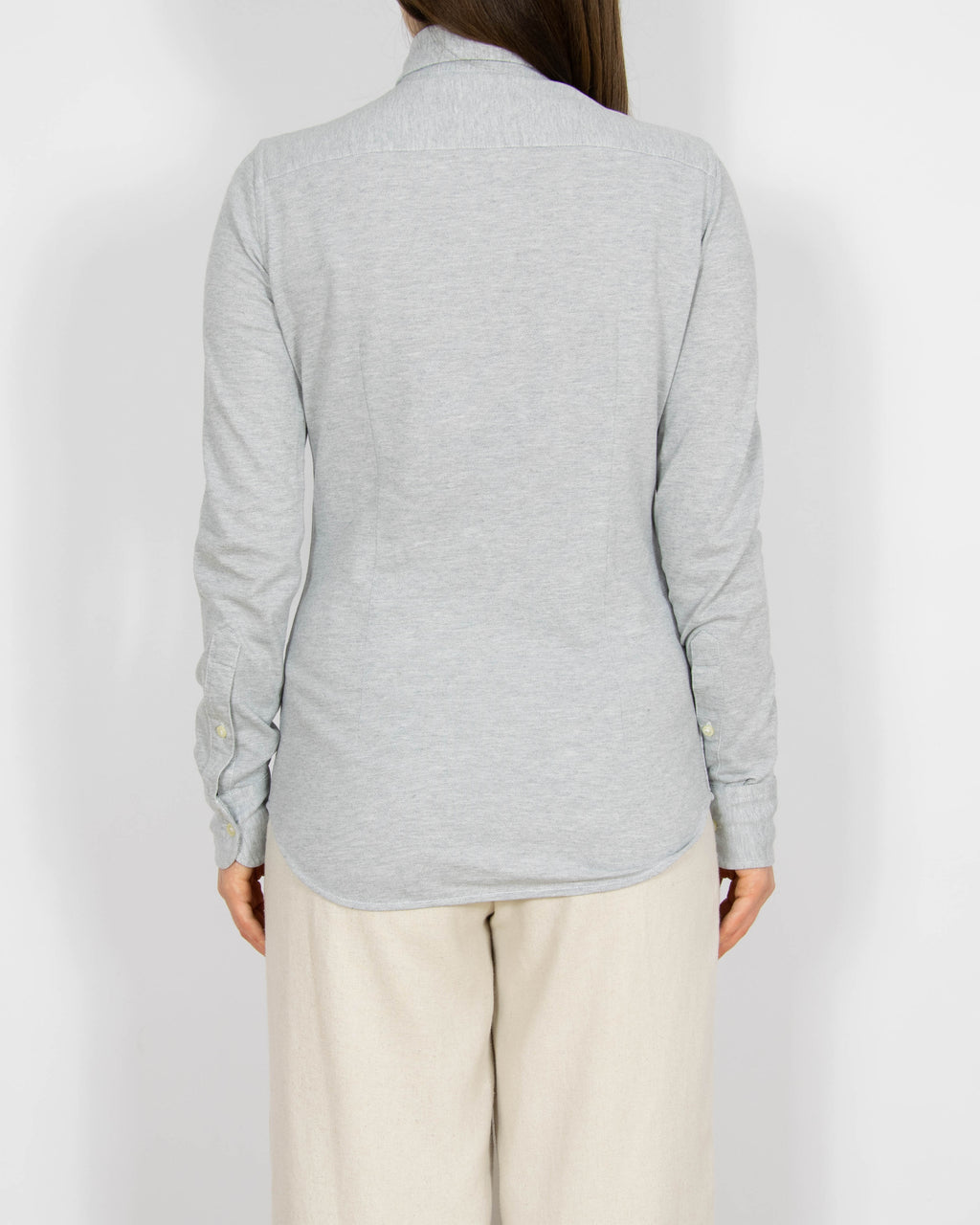 Szara bawełniana Oxford Knit koszula Ralph Lauren - S